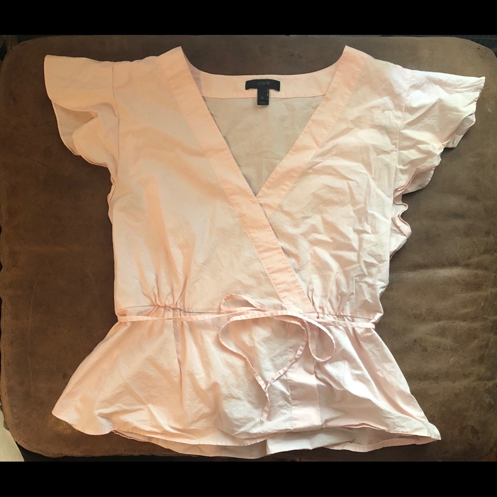 J. Crew light pink wrap top size 12